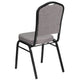 Black Dot Patterned Fabric/Silver Vein Frame |#| Crown Back Banquet Stack Chair in Black Dot Patterned Fabric - Silver Vein Frame