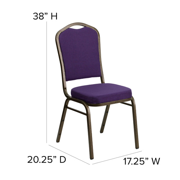 Black Vinyl/Black Frame |#| Crown Back Stacking Banquet Chair in Black Vinyl - Black Frame