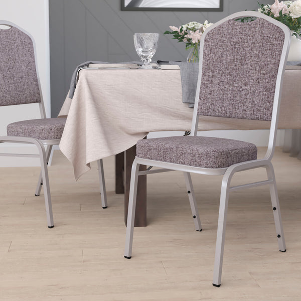 Black Vinyl/Black Frame |#| Crown Back Stacking Banquet Chair in Black Vinyl - Black Frame