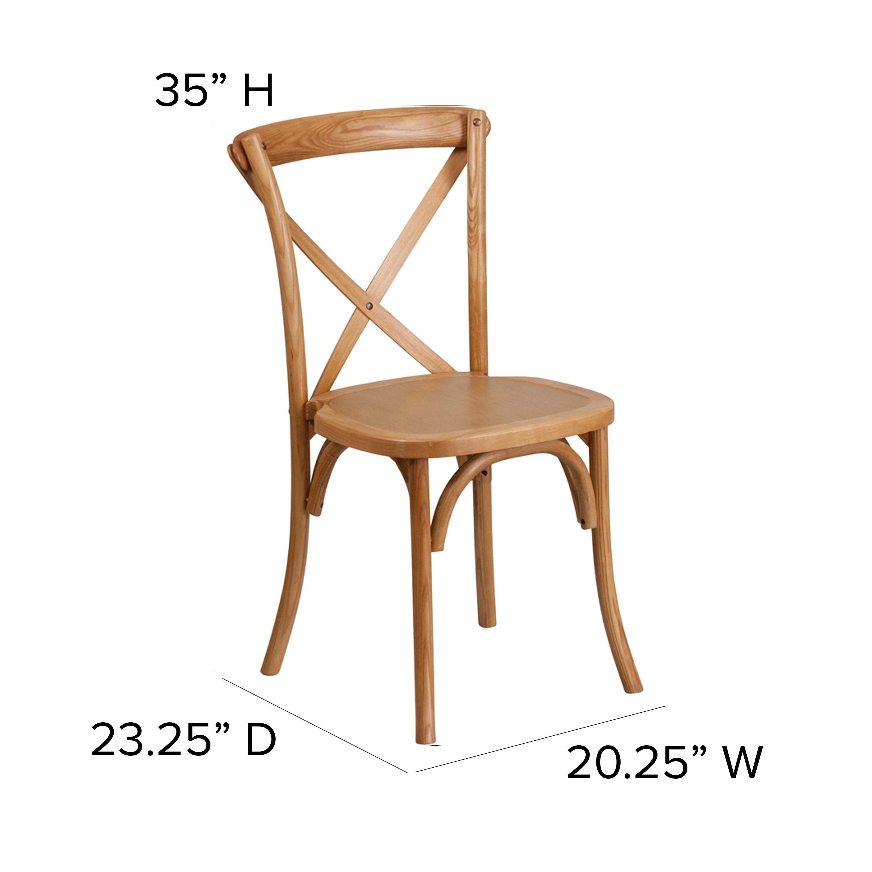 Timber cross back chairs clearance