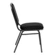 Angled Back Stacking Banquet Chair in Black Vinyl with Silver Vein Frame