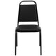 Black Vinyl/Black Frame |#| Trapezoidal Back Stacking Banquet Chair in Black Vinyl with 1.5inch Thick Seat