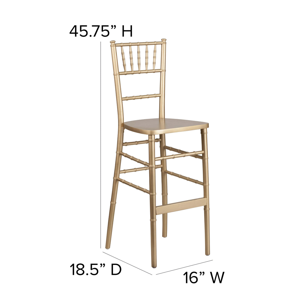 Gold Wood Chiavari Event and Hospitality Stacking Barstool