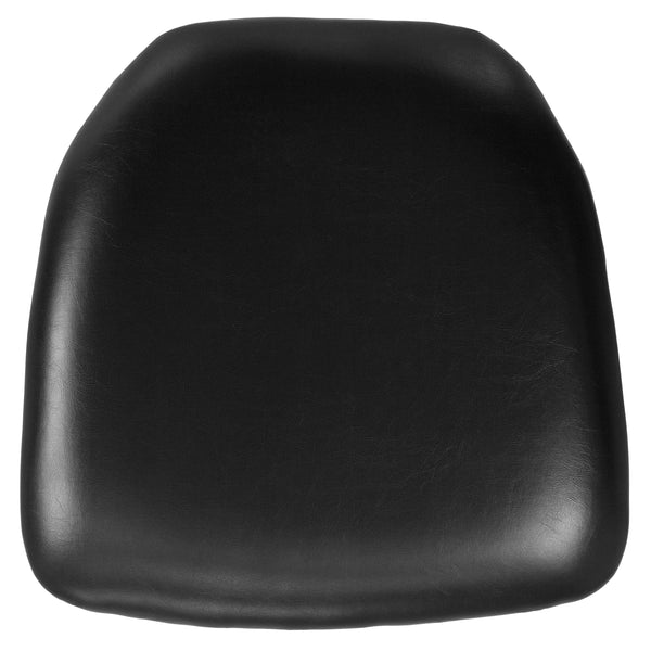 Black Vinyl |#| Hard Black Vinyl Chiavari Chair Cushion - Event Accessories - Chair Cushions