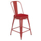 Red/Red |#| All-Weather Commercial Counter Stool with Removable Back/Poly Seat-Red/Red
