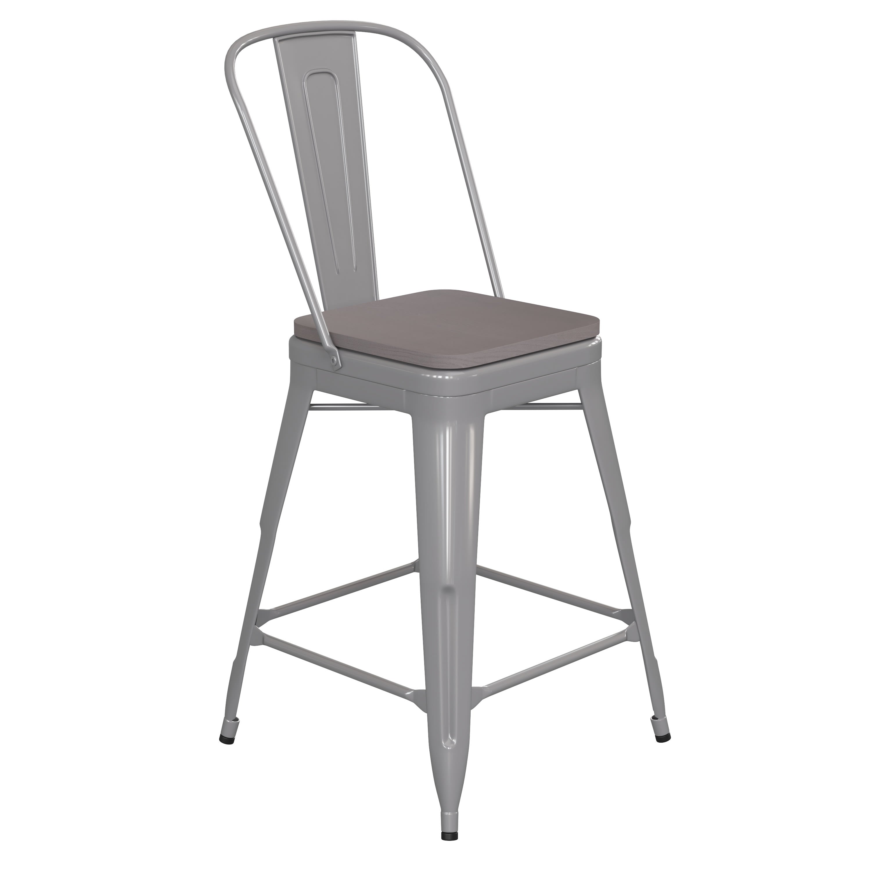 24 Metal Stool Poly Seat CH 31320 24GB PL2 Stack Chairs 4 Less
