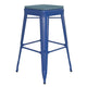 Blue/Teal-Blue |#| Indoor/Outdoor Backless Bar Stool with Poly Seat - Blue/Teal-Blue