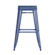 Blue/Teal-Blue |#| Indoor/Outdoor Backless Bar Stool with Poly Seat - Blue/Teal-Blue