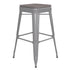 Kai Commercial Grade 30" High Backless Metal Indoor-Outdoor Bar Height Stool with Poly Resin Wood Seat