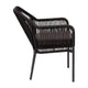 Black/Gray |#| Woven Indoor/Outdoor Stacking Club Chair in Black - Gray Cushions