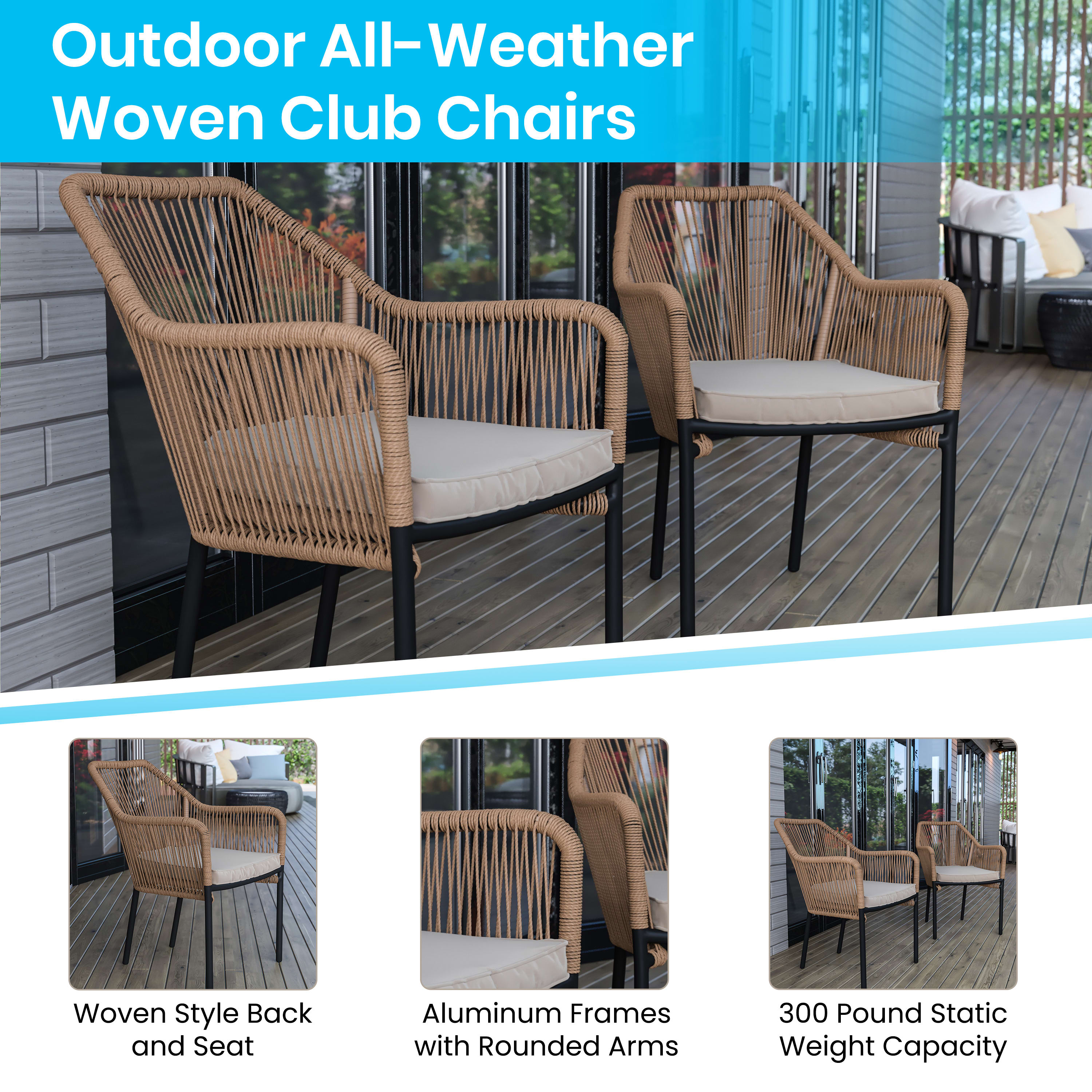 Woven discount stack chair