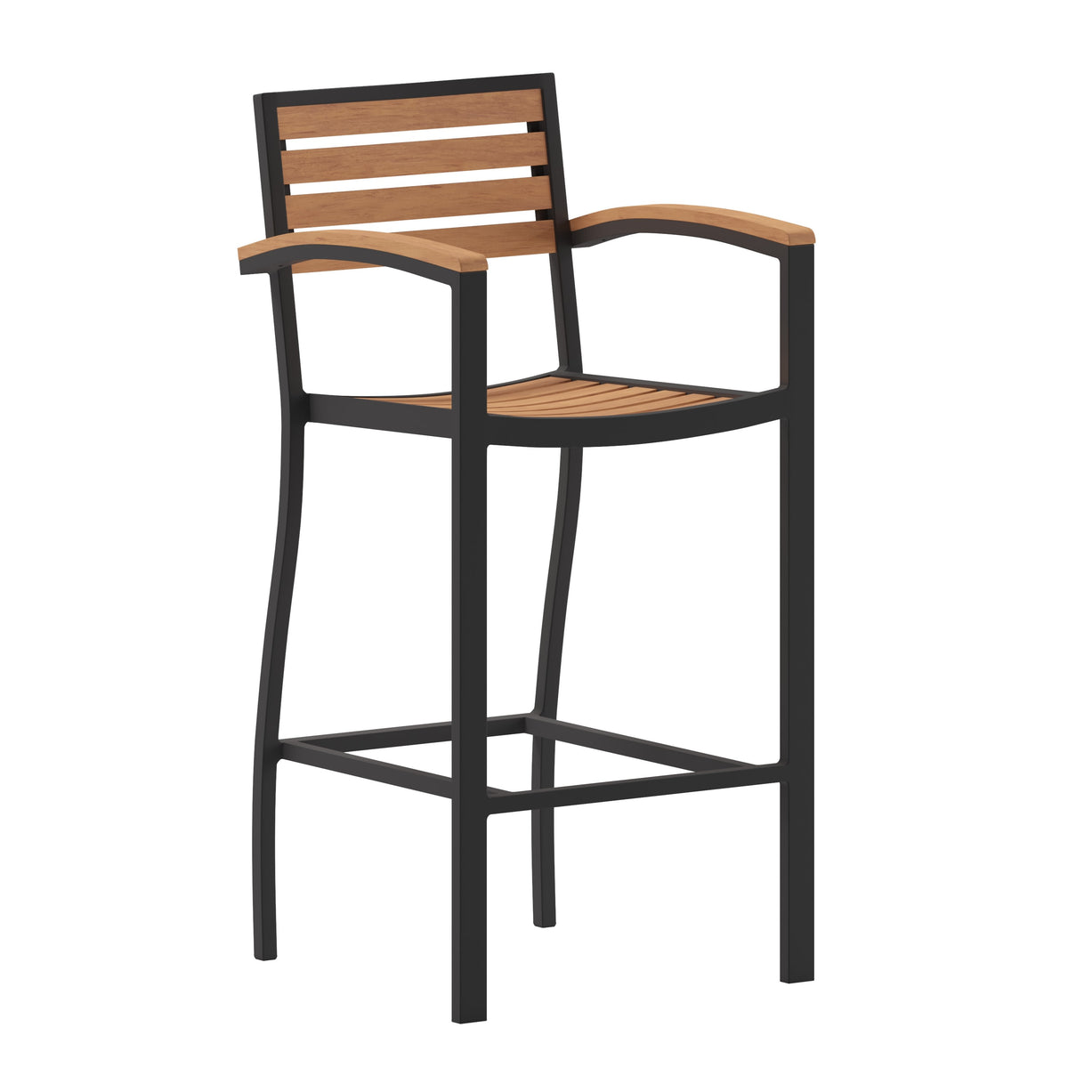 Patio Bar Stool with Arms XU-DG-HW6036B-ARM- – Stack Chairs Less