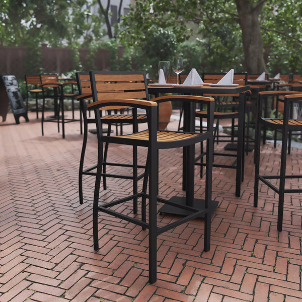 Patio Bar Stool with Arms XU-DG-HW6036B-ARM- – Stack Chairs Less