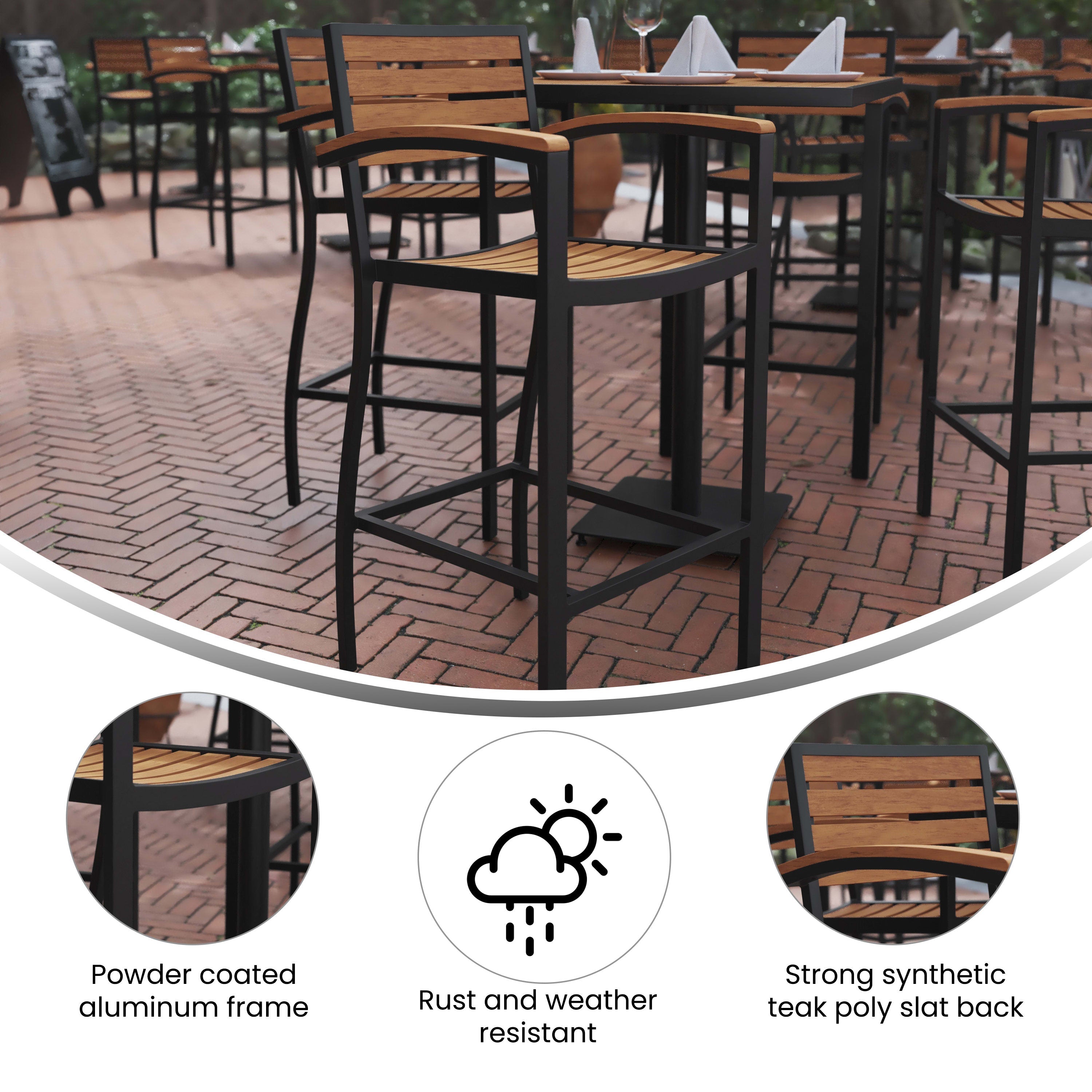 Aluminum bar stools with arms 2025