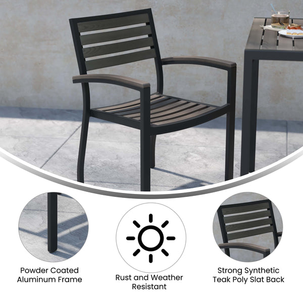 Faux Teak Patio Chairs XU-DG-HW6006- – Stack Chairs Less