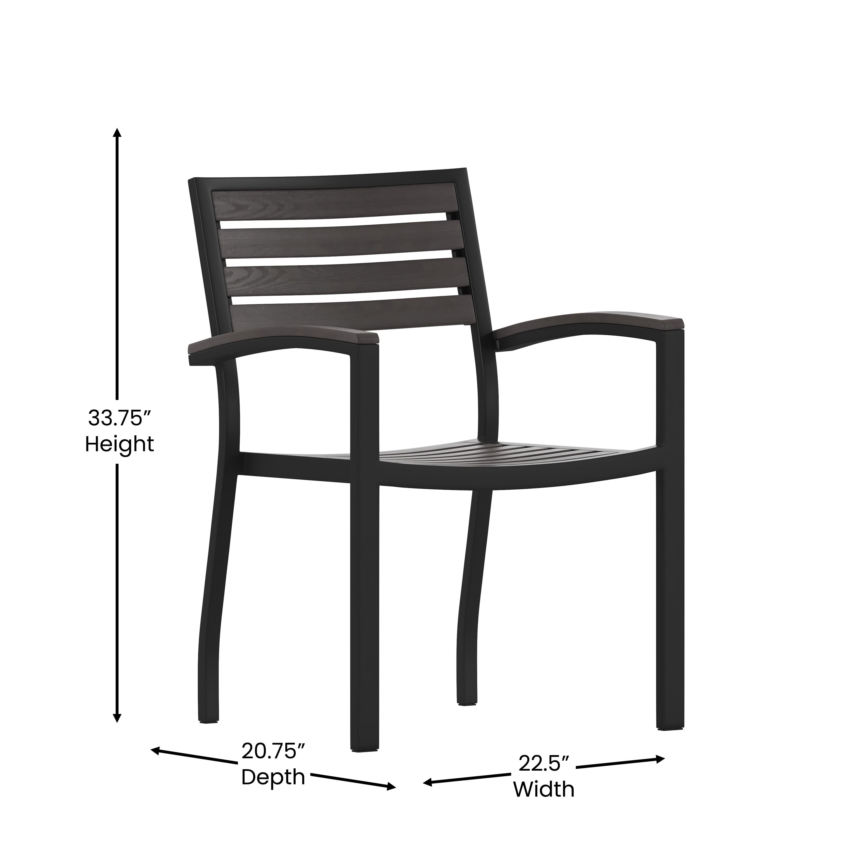 Faux Teak Patio Chairs XU DG HW6006 Stack Chairs 4 Less