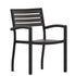 Lark Outdoor Stackable Faux Teak Side Chair - Commercial Grade Aluminum Patio Chair with Synthetic Teak Slats