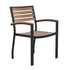 Lark Outdoor Stackable Faux Teak Side Chair - Commercial Grade Aluminum Patio Chair with Synthetic Teak Slats