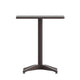 Bronze |#| Modern 23.5" Square Glass Framed Glass Table with 2 Bronze Slat Back Chairs