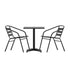 Lila 23.5'' Square Aluminum Indoor-Outdoor Table Set with 2 Slat Back Chairs