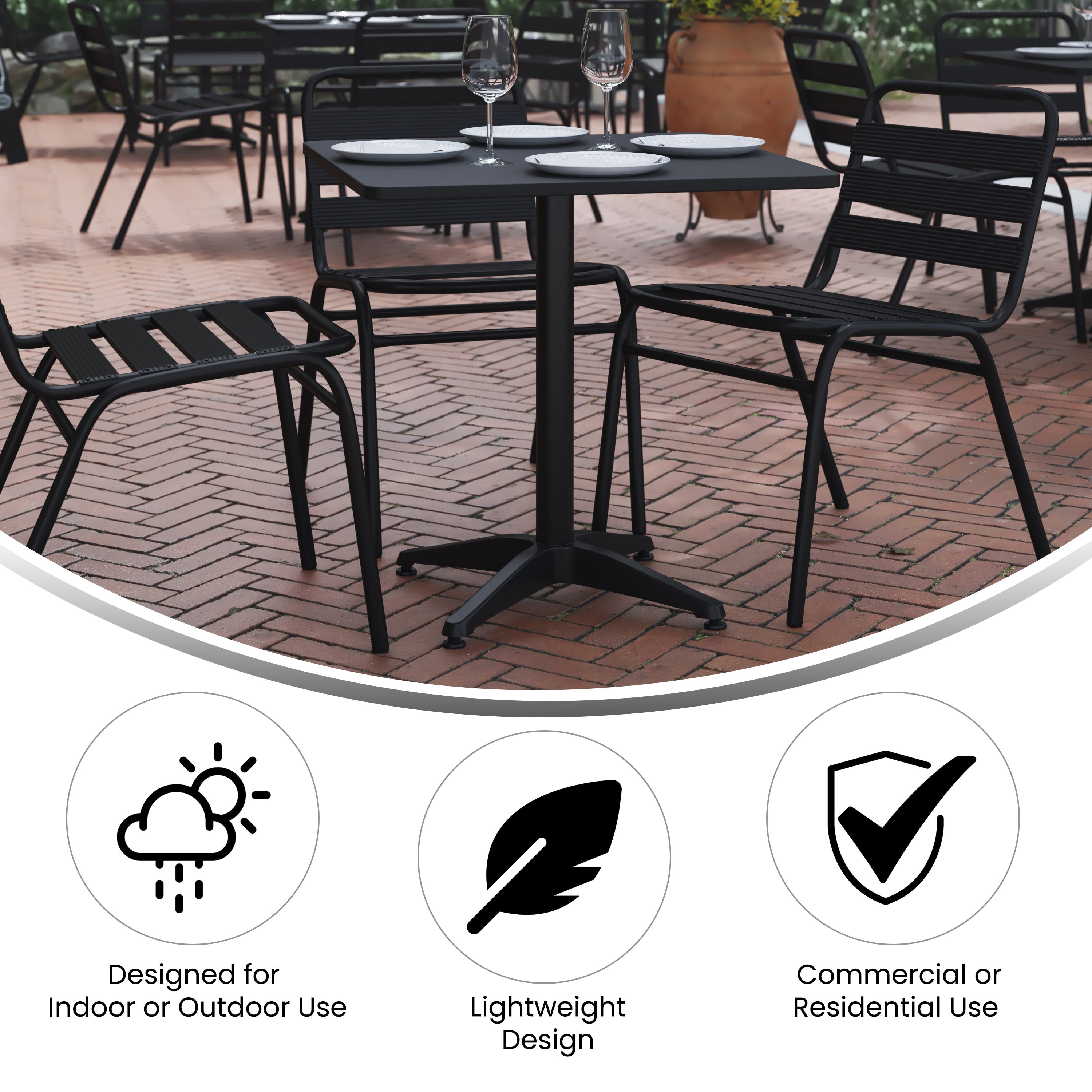 Square glass sales table set