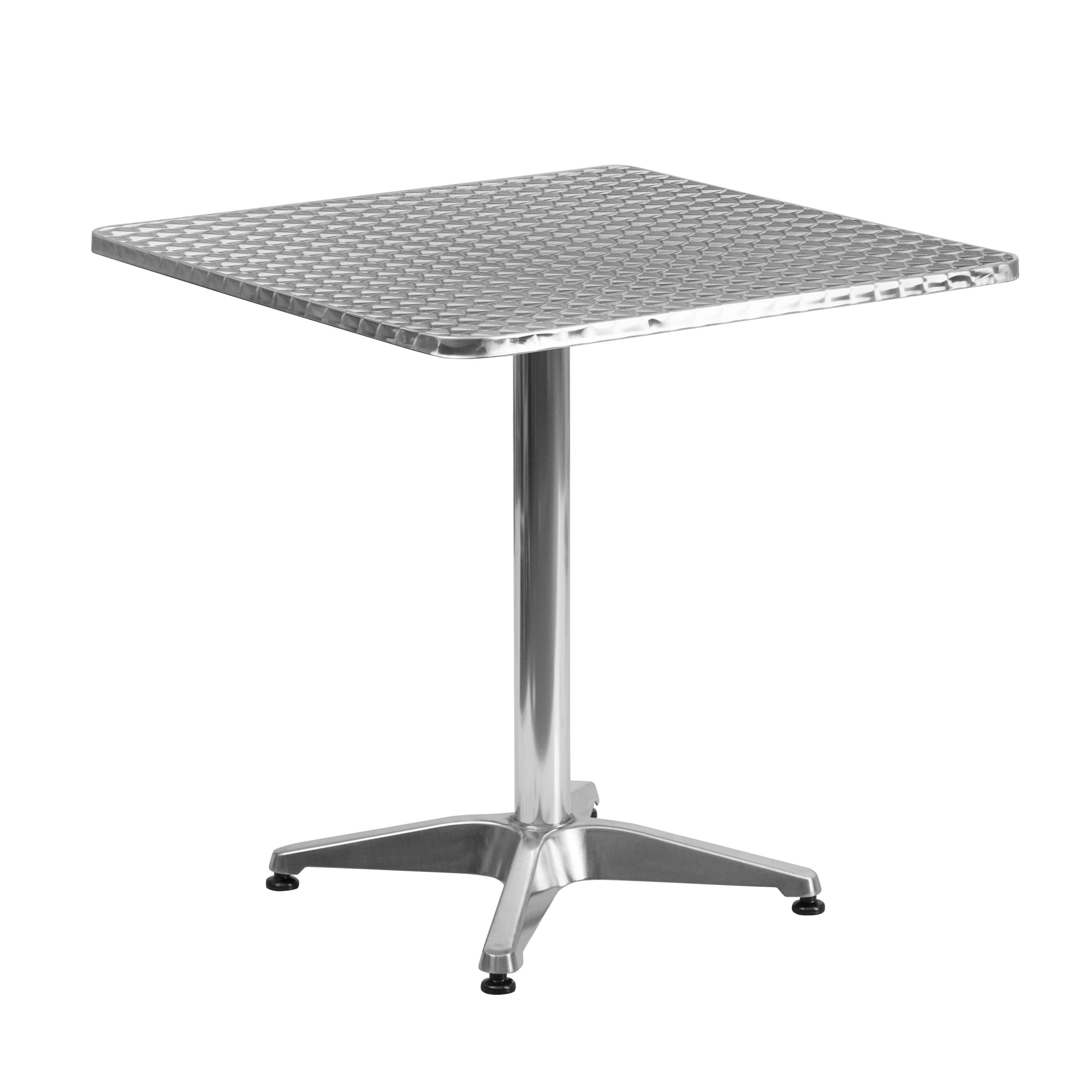 27.5SQ Aluminum Table Set 4 CH TLH ALUM 28SQ 020 CHR4 Stack