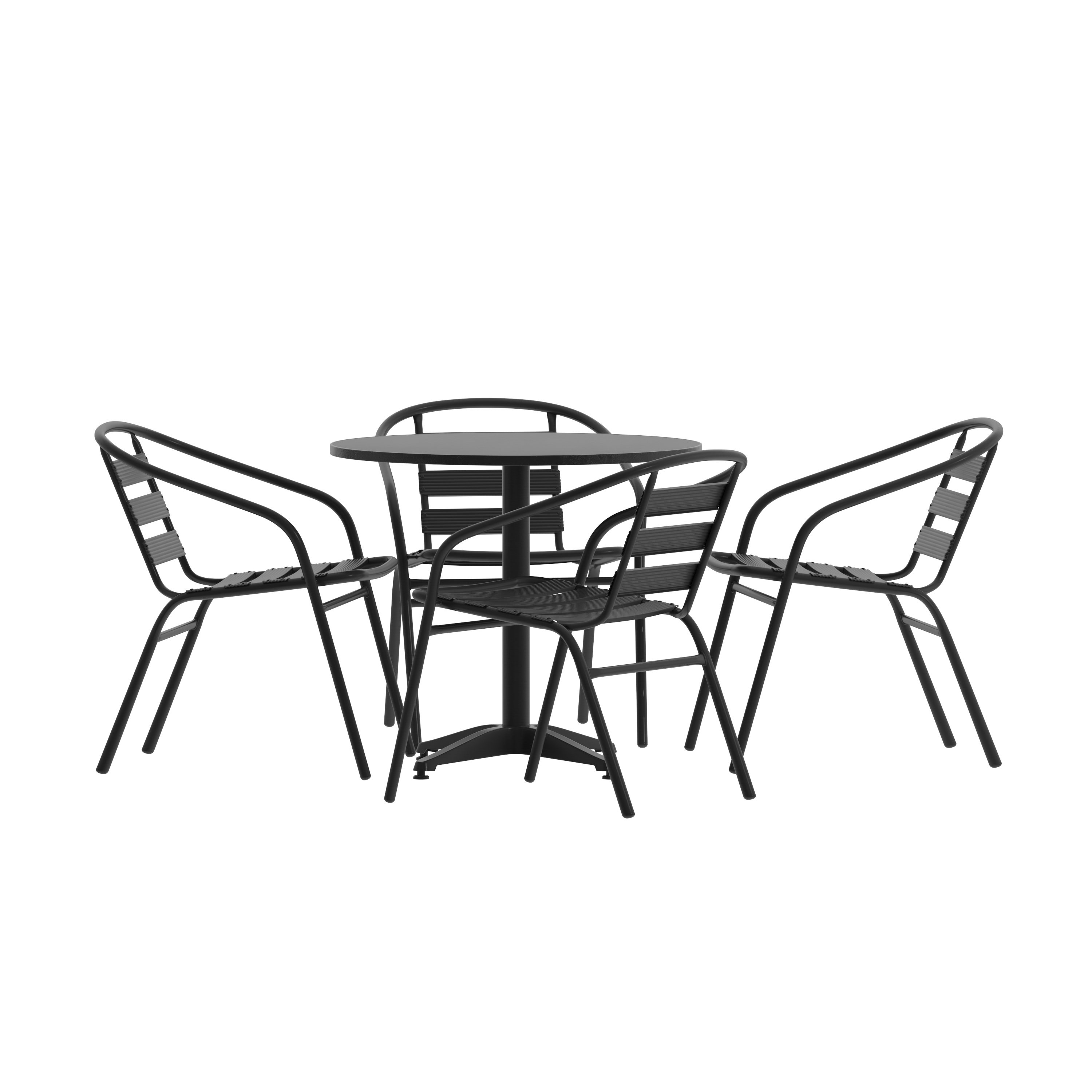 black steel garden chairs