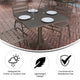 Bronze |#| Modern 31.5inch Square Glass Framed Glass Table with 4 Bronze Slat Back Chairs