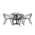 Lila 31.5'' Square Aluminum Indoor-Outdoor Table Set with 4 Slat Back Chairs