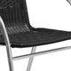 Aluminum and Black |#| Commercial Aluminum and Black Rattan Indoor-Outdoor Restaurant Stack Chair