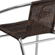 Aluminum and Dark Brown |#| Commercial Aluminum and Dark Brown Rattan Indoor-Outdoor Restaurant Stack Chair