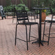 Black |#| Commercial Black Indoor-Outdoor Restaurant Stacking Stool with Triple Slat Back