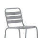 Silver |#| Commercial Silver Indoor-Outdoor Restaurant Stacking Stool with Triple Slat Back