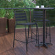 Black |#| Commercial Black Indoor-Outdoor Restaurant Stacking Stool with Triple Slat Back