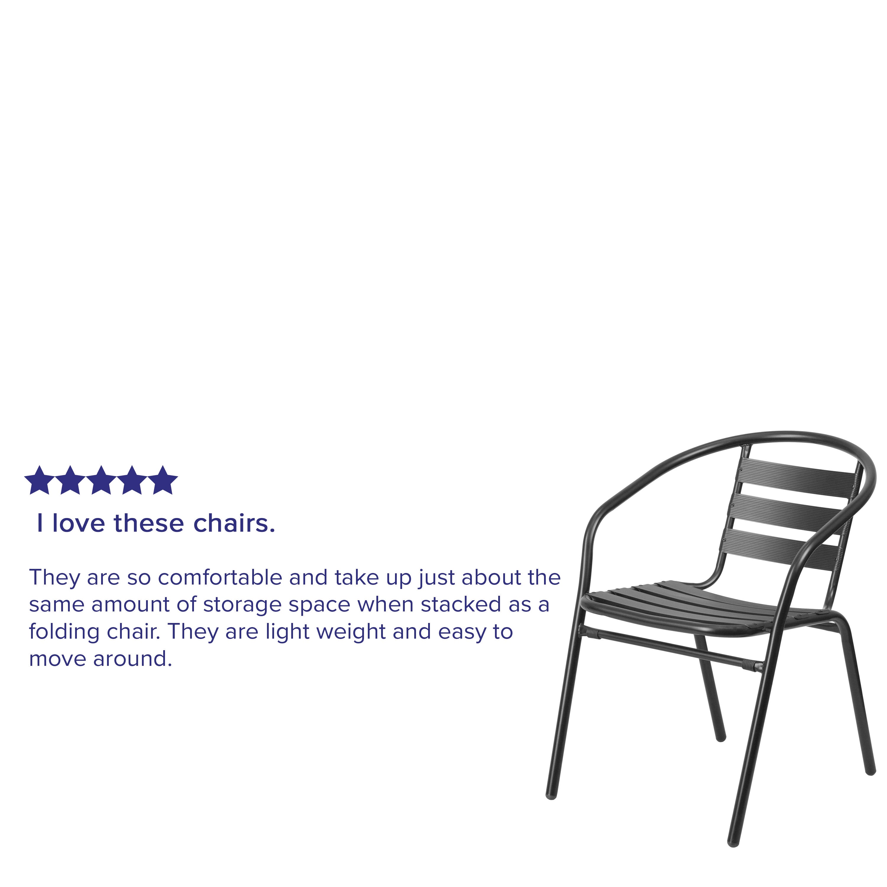 Flash furniture 4 pack black metal 2025 restaurant stack chair with aluminum slats
