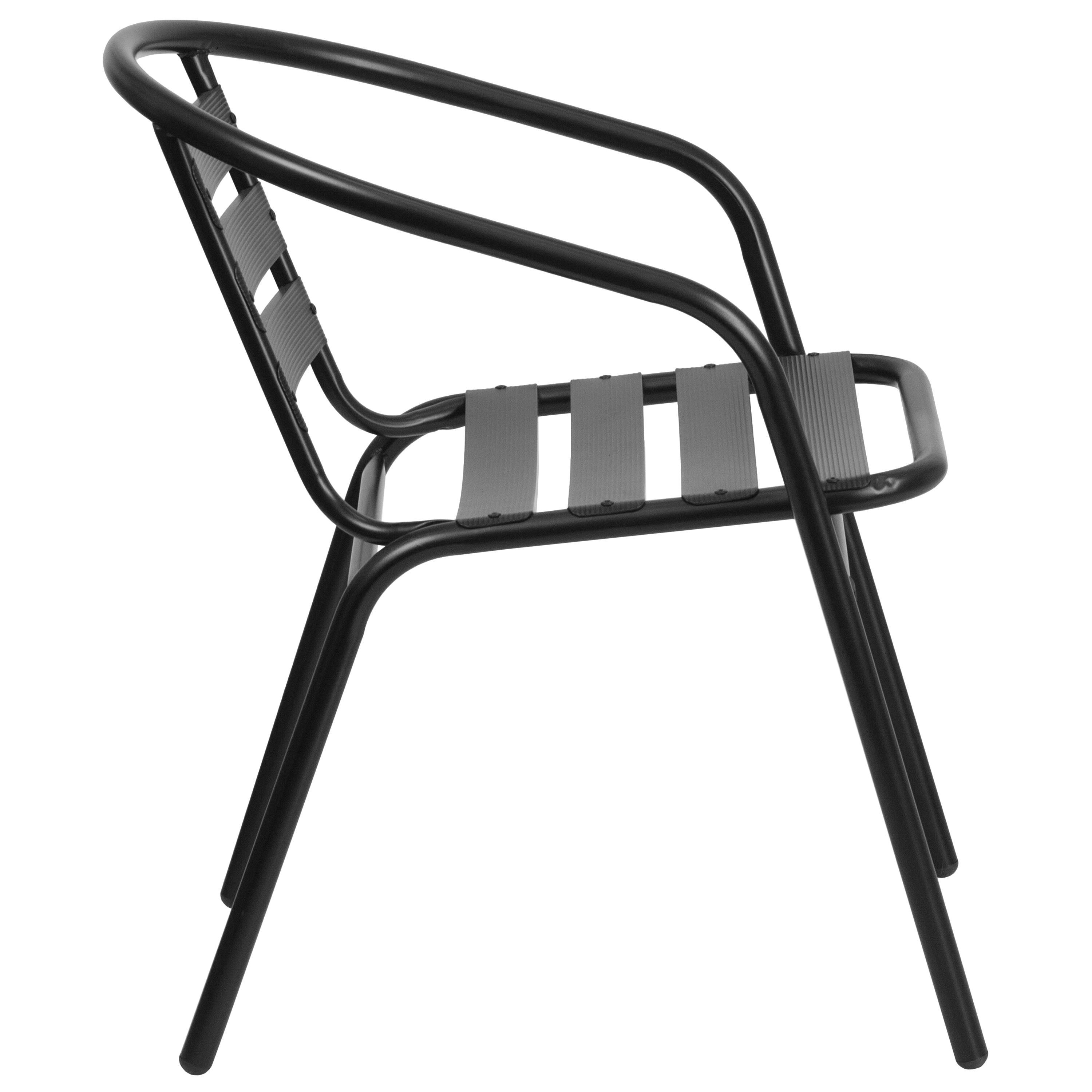 Black metal new arrivals stackable chairs