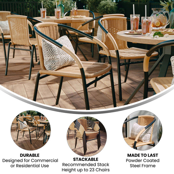 Rattan Stack Chair TLH-037- – Stack Chairs Less - Main Image
