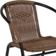 Medium Brown |#| Medium Rattan Indoor-Outdoor Restaurant Stack Chair with Curved Back