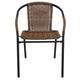 Medium Brown |#| Medium Rattan Indoor-Outdoor Restaurant Stack Chair with Curved Back