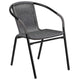 Gray |#| Gray Rattan Indoor-Outdoor Restaurant Stack Chair with Curved Back