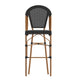 Black/Natural Frame |#| All-Weather Commercial Paris Stool with Natural Metal Frame-Black