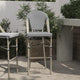 Black & White/Light Natural Frame |#| All-Weather Commercial Paris Stool with Light Natural Metal Frame-Black/White