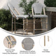 Black & White/Light Natural Frame |#| All-Weather Commercial Paris Stool with Light Natural Metal Frame-Black/White