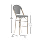 Black & White/Light Natural Frame |#| All-Weather Commercial Paris Stool with Light Natural Metal Frame-Black/White