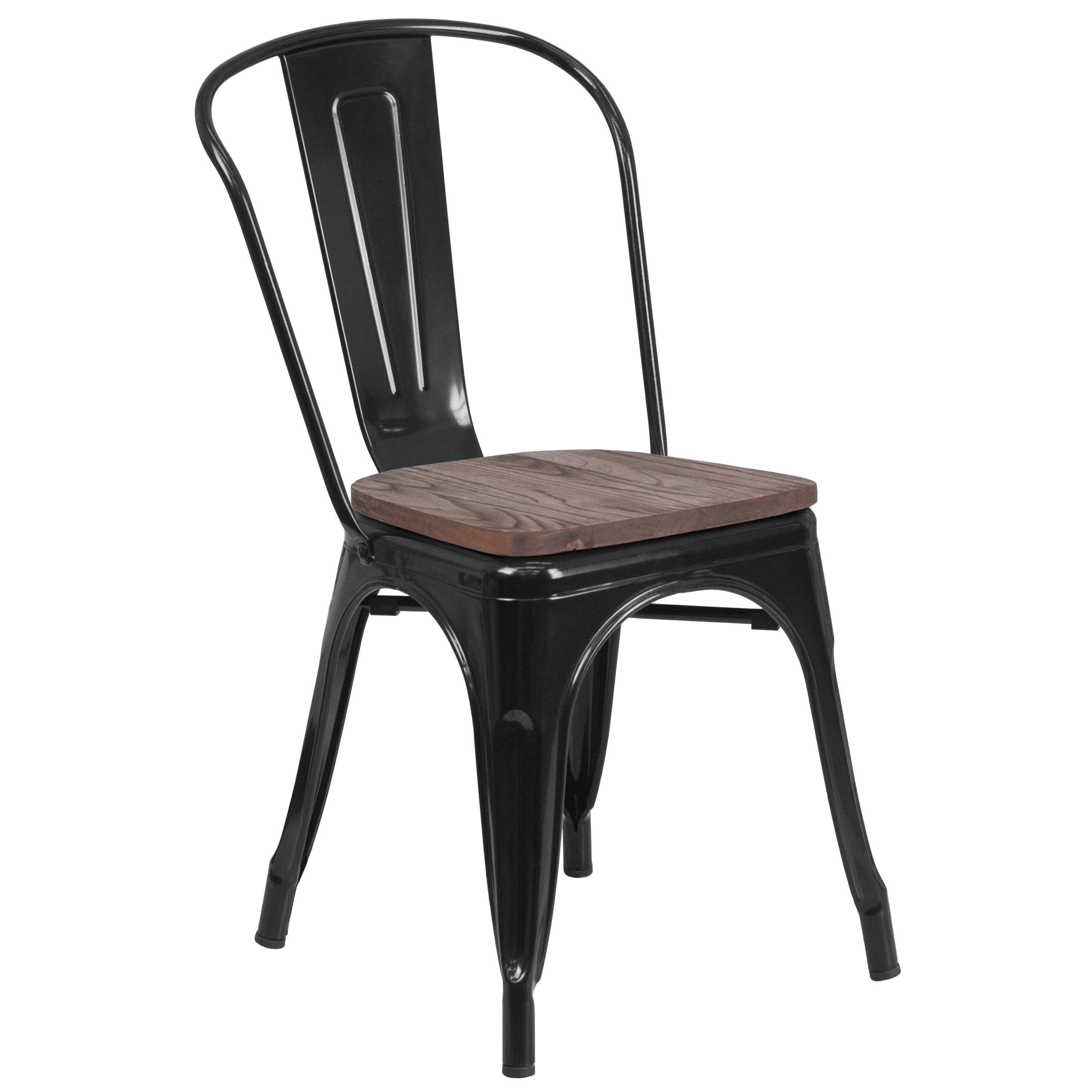 Galvanized chairs with wood seat outlet