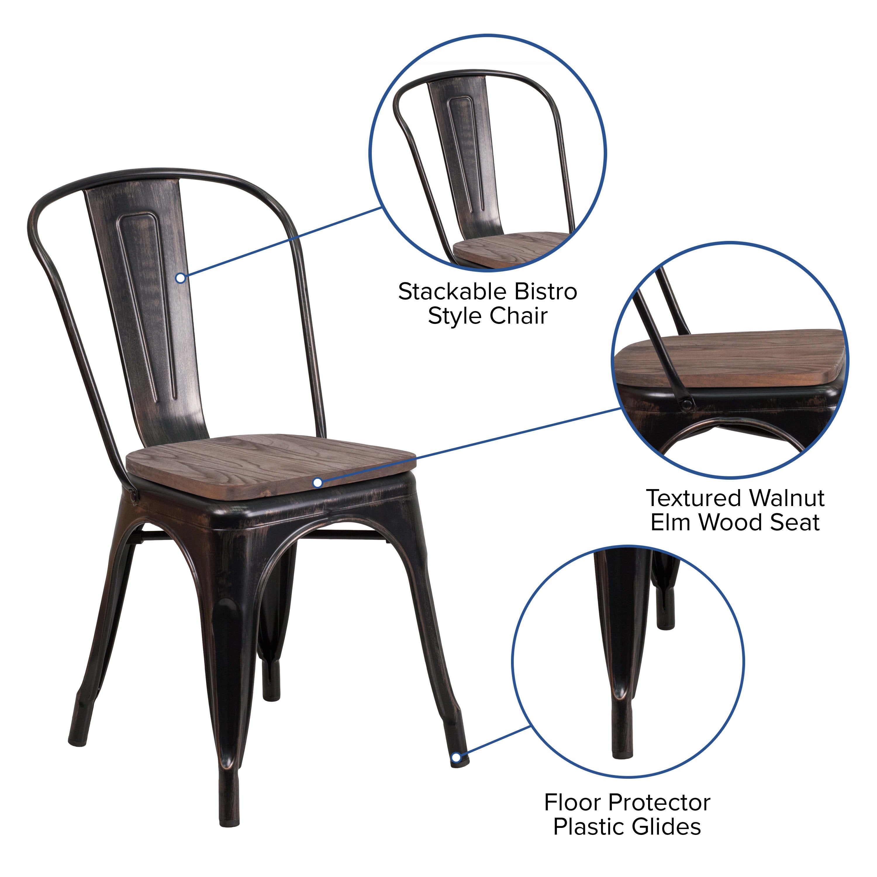 Vintage metal chair 2025 glides