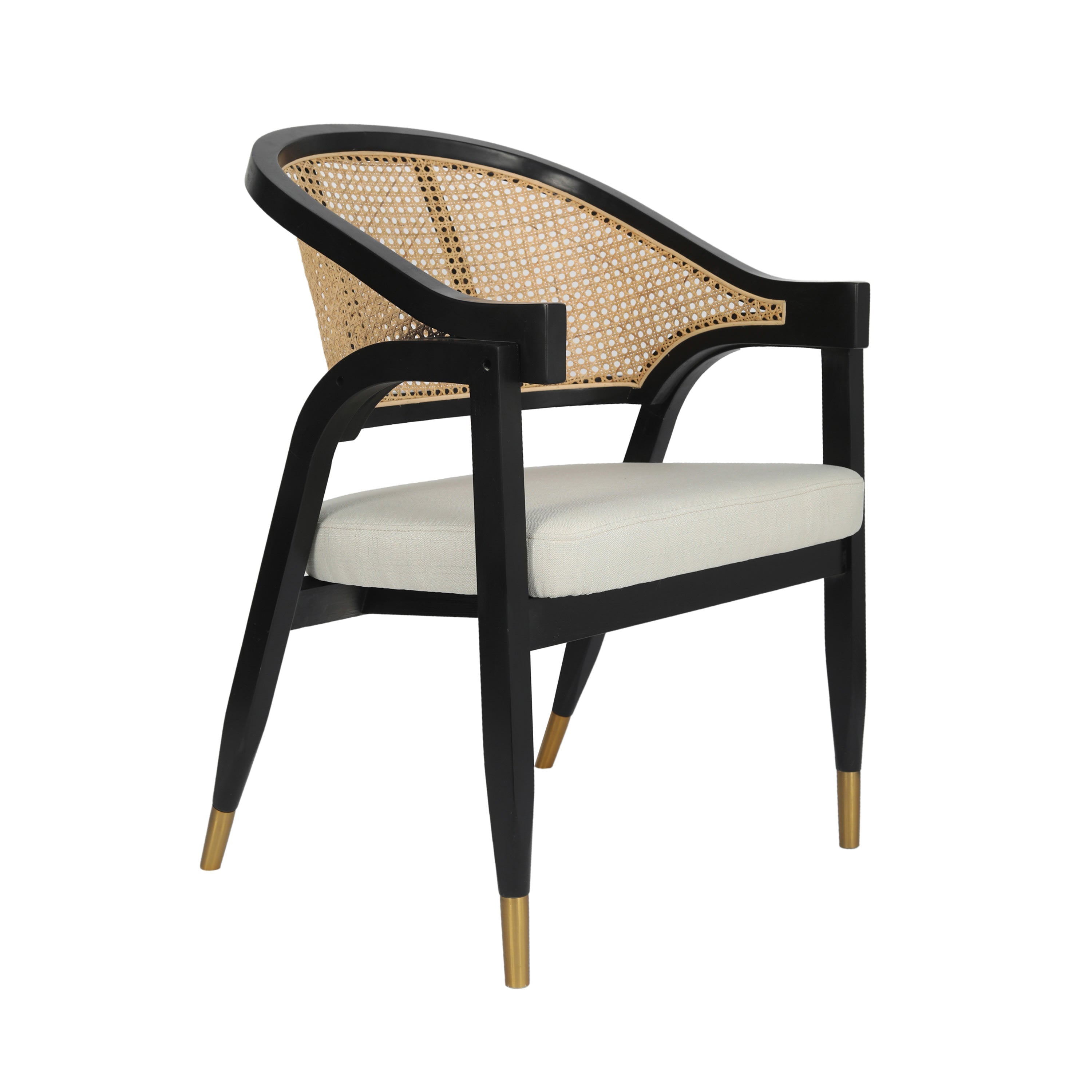 Black and rattan chair sale