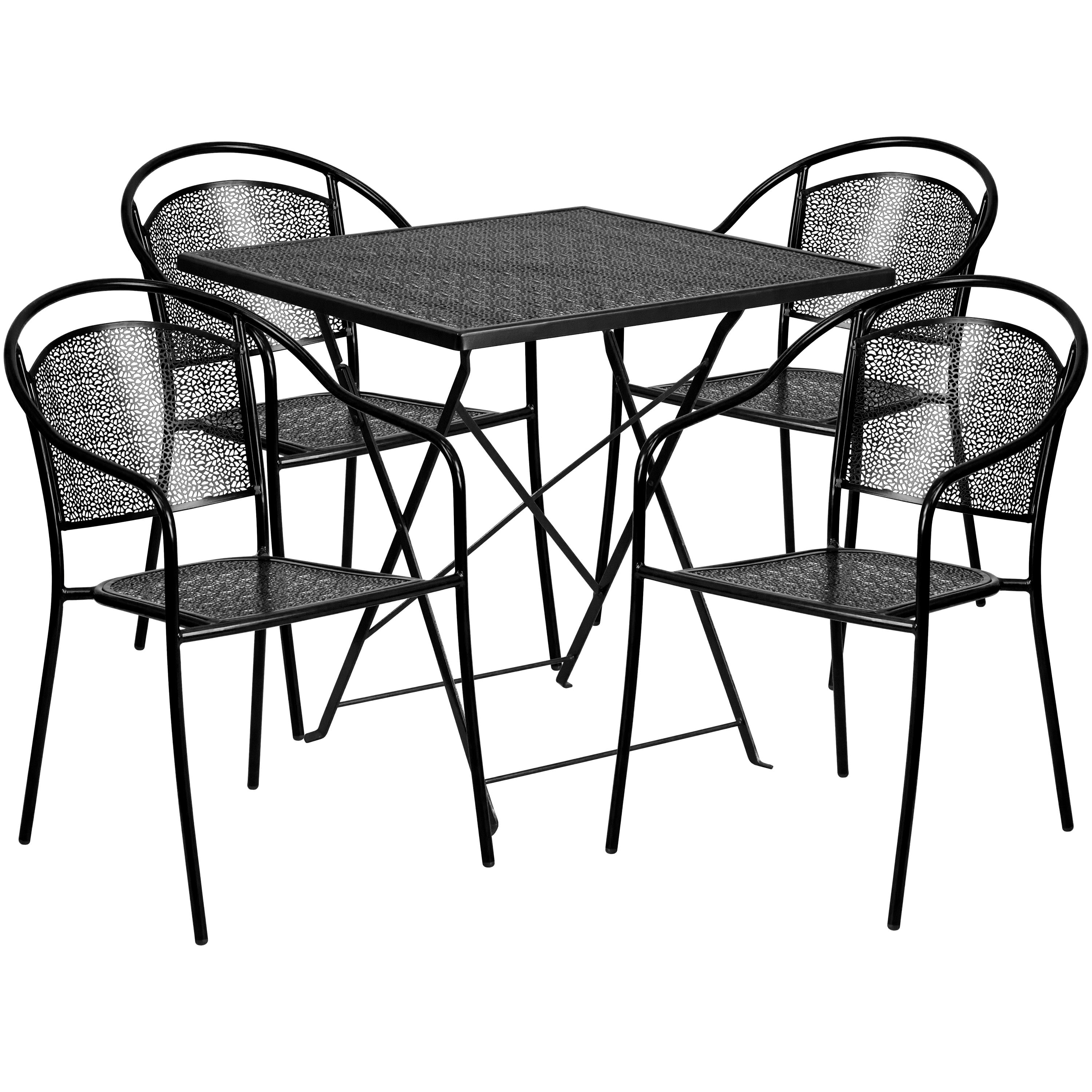 Steel chair table cheap set