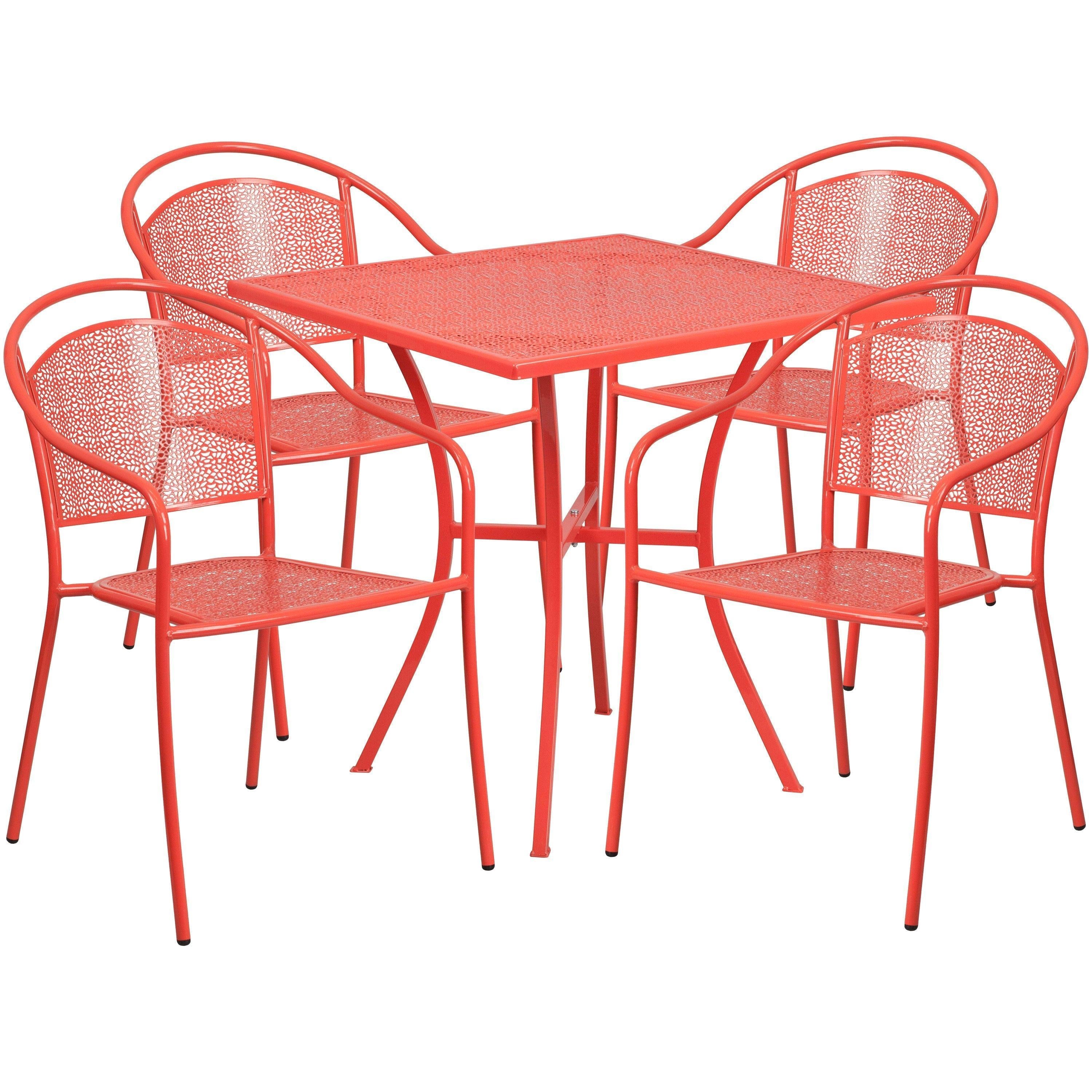 Plastic table and chairs for hotel store
