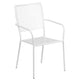 White |#| 35.25inch Round White Indoor-Outdoor Steel Patio Table Set w/ 4 Square Back Chairs